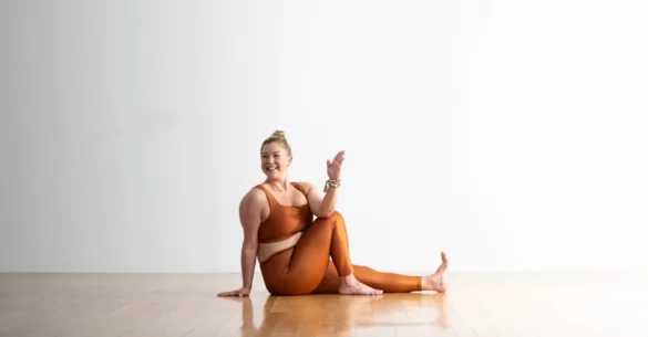 twisting yoga pose
