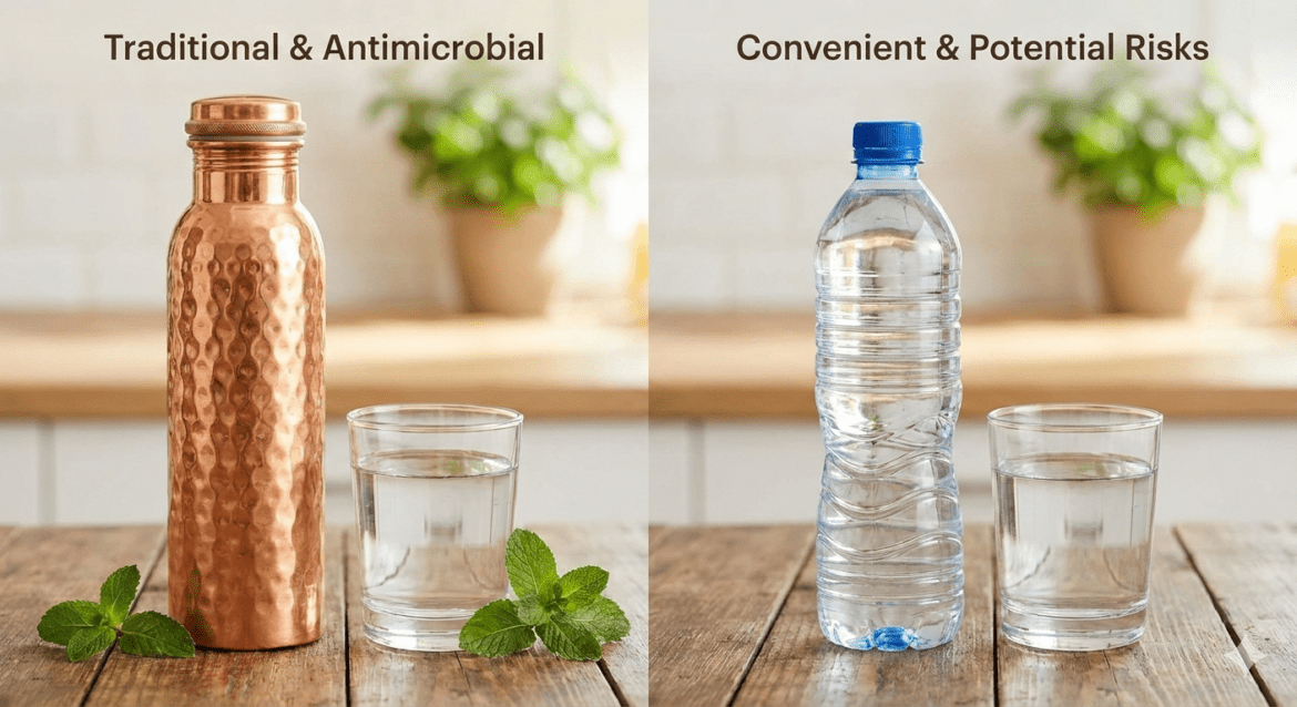 Plastic or copper: Find out which type of bottle is safest for drinking water for your health.