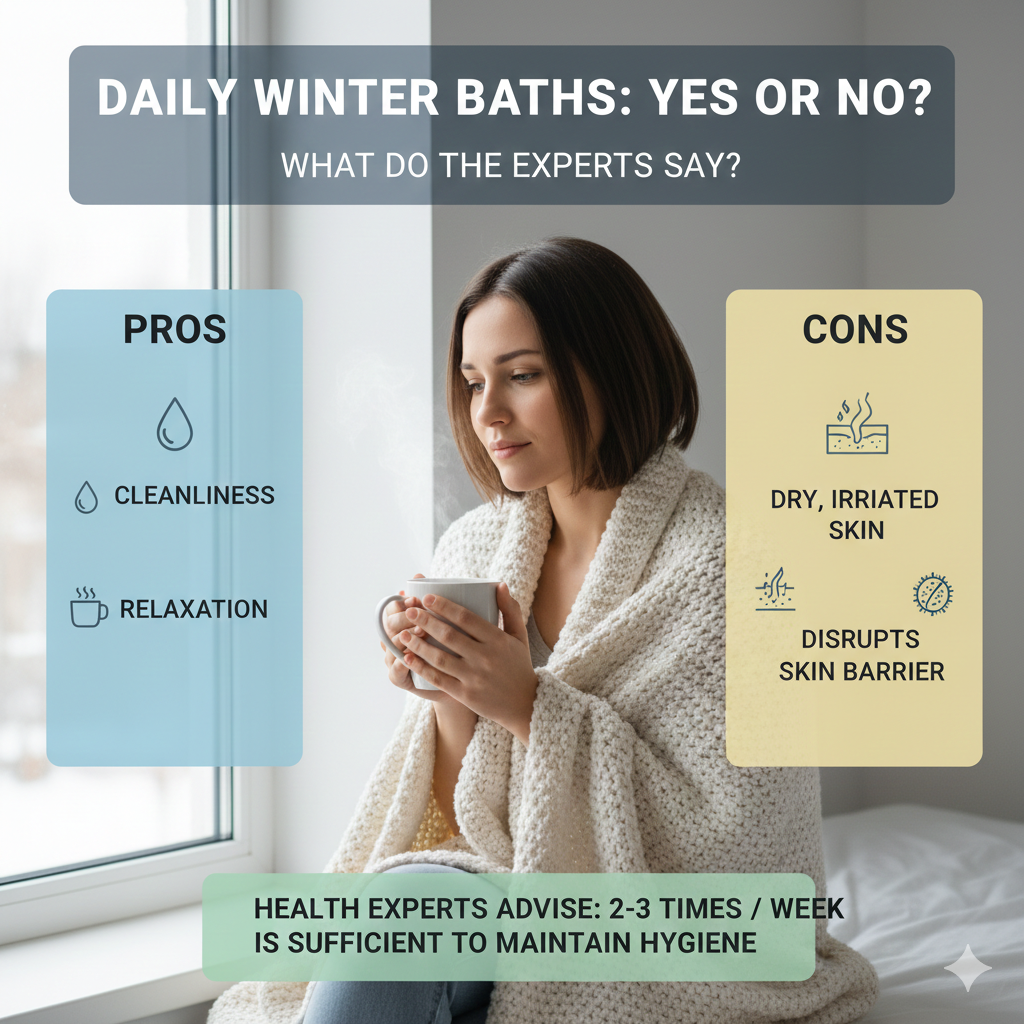 Should you take a bath every day even in the intense cold of winter? Find out what health experts advise.