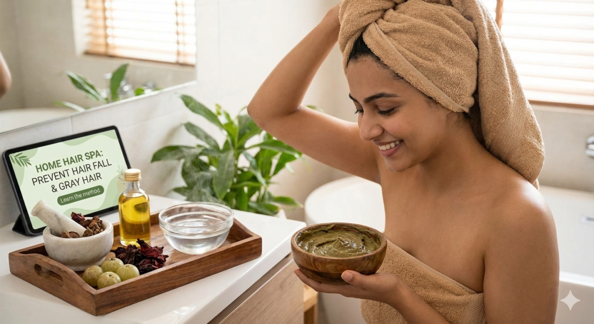 To prevent hair fall and get rid of gray hair, do a hair spa at home. Learn the method.