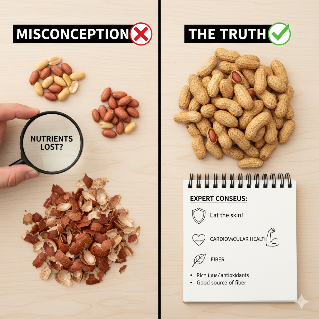 Find out from experts whether it is right or wrong to eat peanuts with their inner red skin.