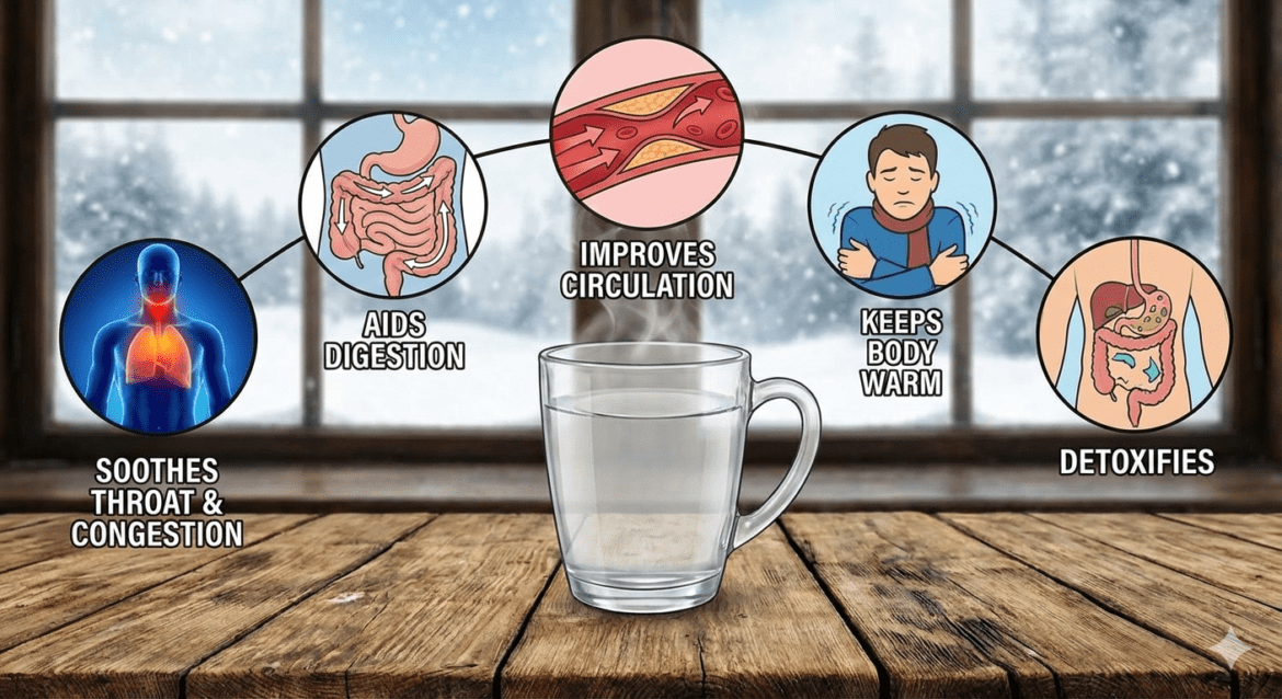 Learn about the benefits of drinking warm water during winter.