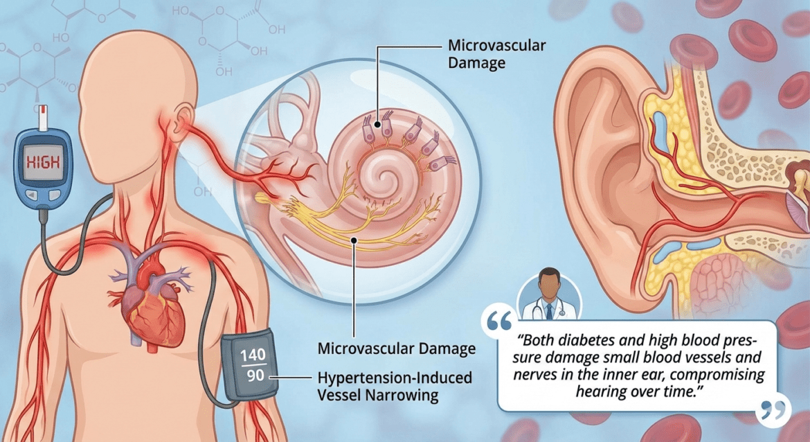 Do diabetes and high blood pressure cause hearing loss? Find out what doctors say.