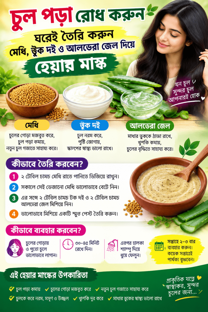 চুল পড়া রোধ করুন—ঘরেই তৈরি করুন এই হেয়ার মাস্ক